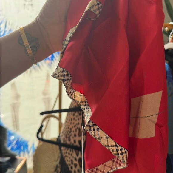 Burberry Red Plaid Scarf NWT